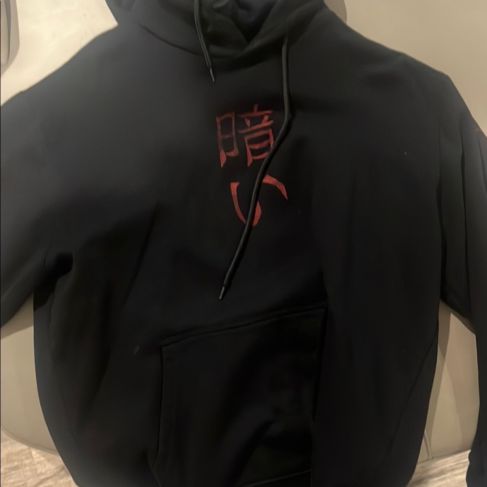 Black Hoodie with Red Design